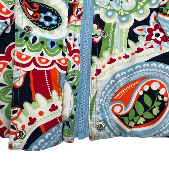 Hanna Andersson SIZE 120 6 7 Paisley White Blue Red Yellow Jacket Coat - Picture 4 of 12